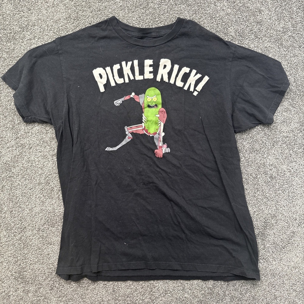 Mens XL Rick & Morty Pickle Rick T Shirt Adult Swim Cartoon Network Crewneck